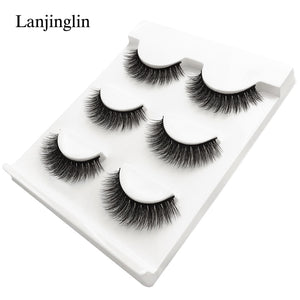 New 3 pairs natural false eyelashes