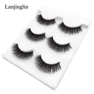 New 3 pairs natural false eyelashes