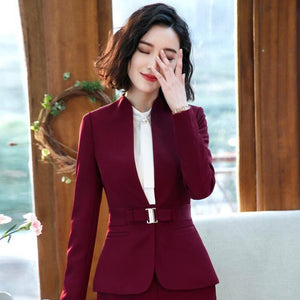 Womens Blazers Pant Set Formal Office Pant Suit For Long Sleeve Uniform Elegant Feminino Business Formal Work Suit