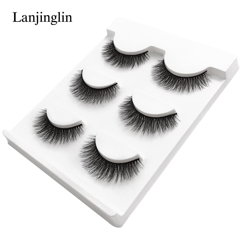 New 3 pairs natural false eyelashes