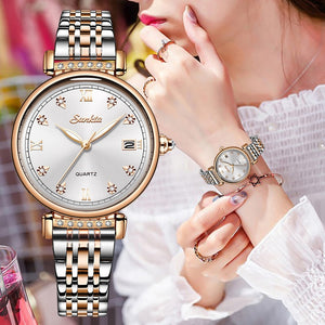 New Rose Gold Women Business Quartz Watch