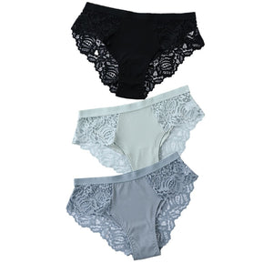 3 Pcs Cotton Panties Sexy Panty Briefs Lace Panties Women