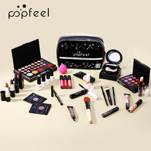 POPFEEL Make up Set cosmetics kit(eyeshadow lipstick,eyebrow,BB cream,face powder,concealer,polish nail) 30 pcs in 1 set