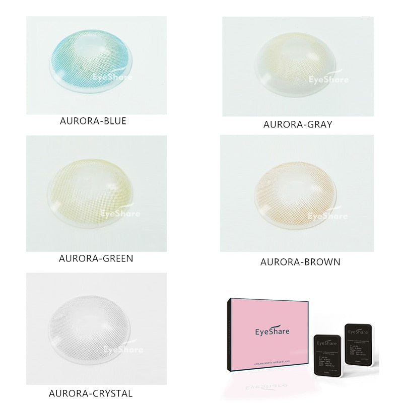 EYESHARE 1 Pair  Aurora Europe Colored Contact Lens Yearly Use Cosmetic  Contact Lenses Eye Color