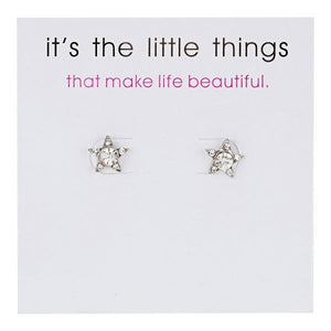 Women Trendy Stud Earrings Set With Card 12 Pairs/set Transparent Zircon Balls Love Flowers