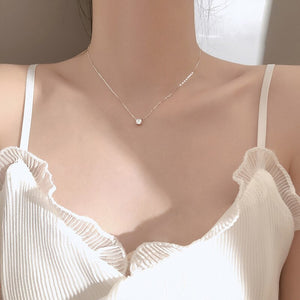 Sterling Silver Necklace 0.3cm/0.4cm/0.5cm Zircon Necklace For Women