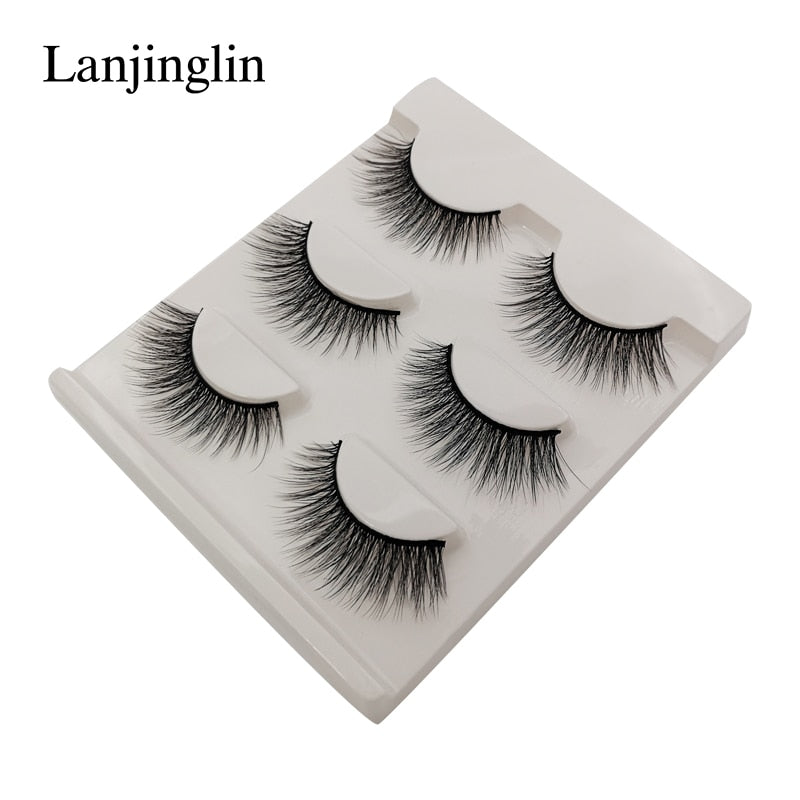 New 3 pairs natural false eyelashes