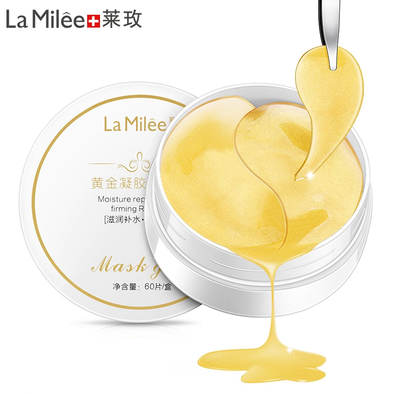 60 Pieces Golden Collagen Mask Lady Natural Moisturizing Gel Eye patches Remove Dark Circles Anti Age Bag Eye Wrinkle Skin Care