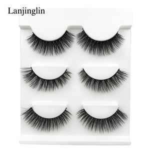 New 3 pairs natural false eyelashes