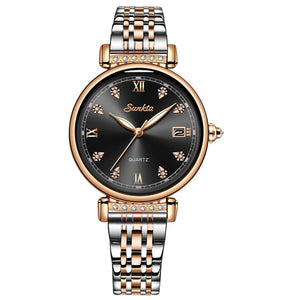 New Rose Gold Women Business Quartz Watch