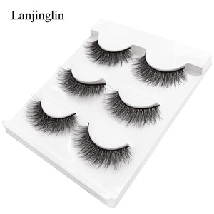 New 3 pairs natural false eyelashes