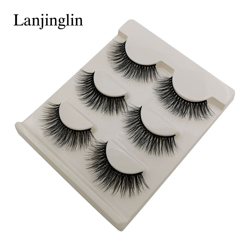 New 3 pairs natural false eyelashes