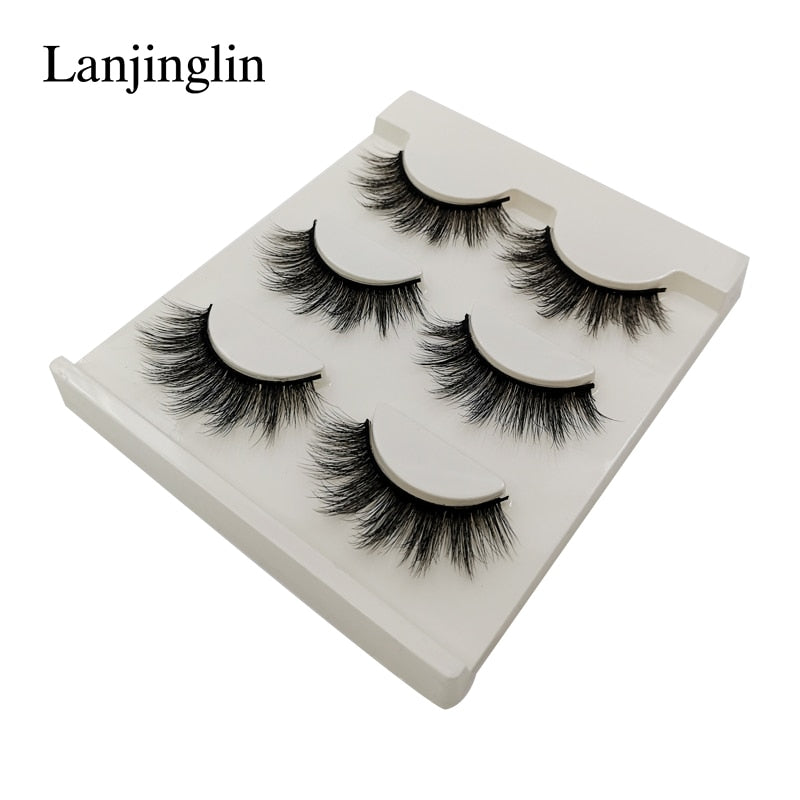 New 3 pairs natural false eyelashes