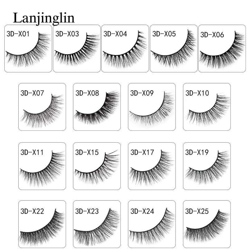 New 3 pairs natural false eyelashes