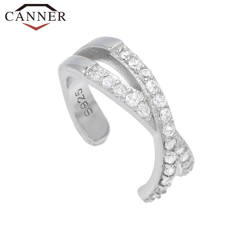 925 Sterling Silver Ear Cuff  For Women 1 pcs Charming Zircon Clip Earings