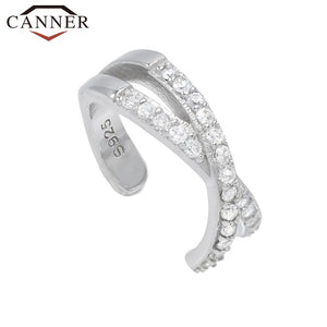 925 Sterling Silver Ear Cuff  For Women 1 pcs Charming Zircon Clip Earings