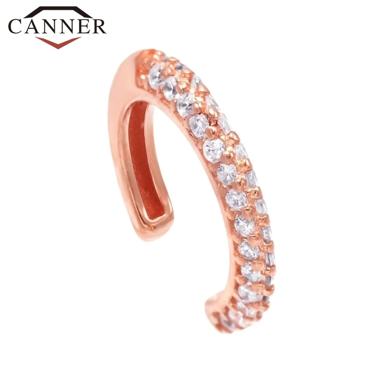 925 Sterling Silver Ear Cuff  For Women 1 pcs Charming Zircon Clip Earings