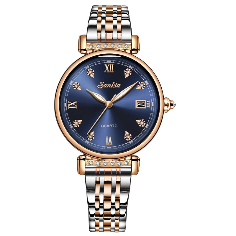 New Rose Gold Women Business Quartz Watch