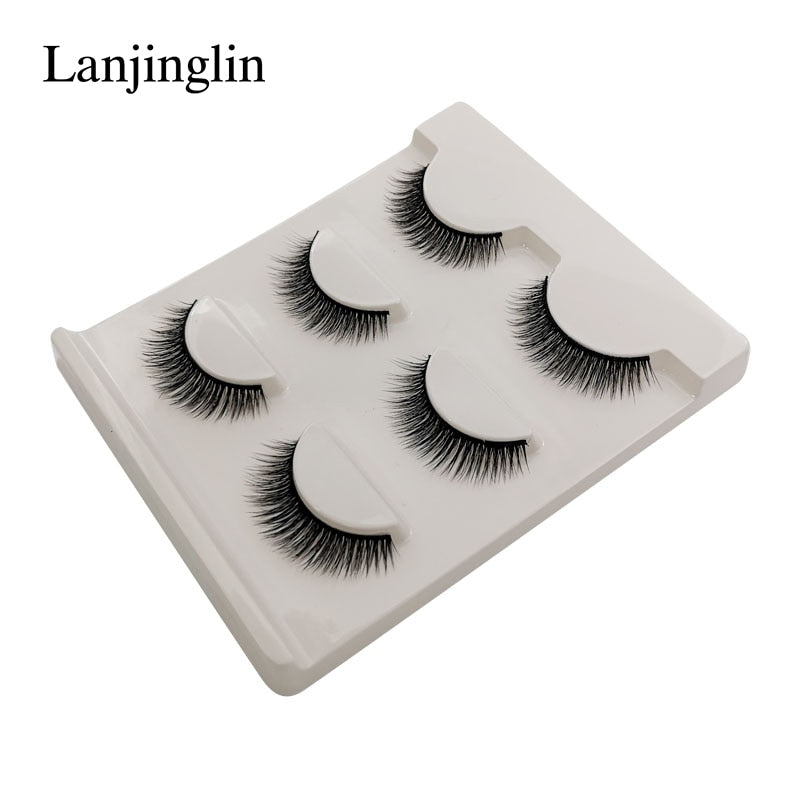 New 3 pairs natural false eyelashes