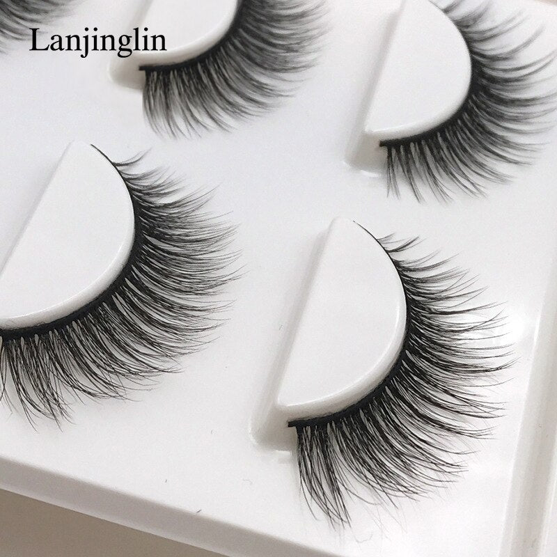 New 3 pairs natural false eyelashes