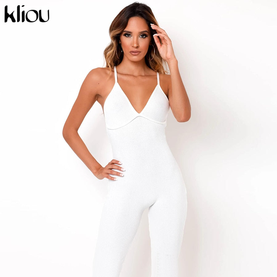 2020  v-neck skinny sexy jumpsuit