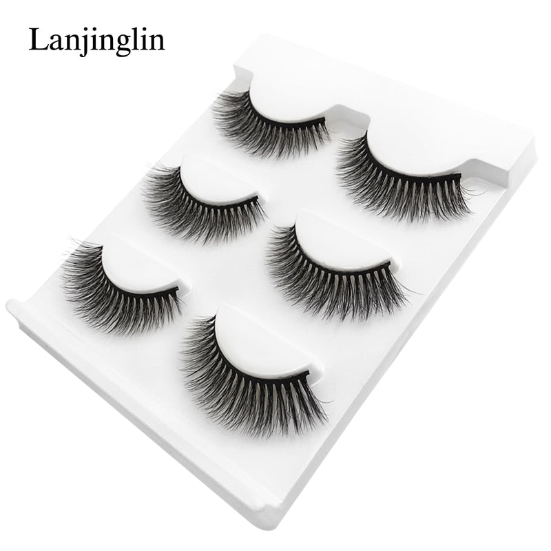 New 3 pairs natural false eyelashes