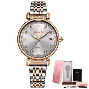 New Rose Gold Women Business Quartz Watch