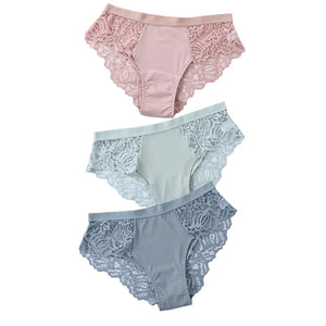 3 Pcs Cotton Panties Sexy Panty Briefs Lace Panties Women