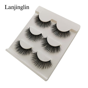 New 3 pairs natural false eyelashes