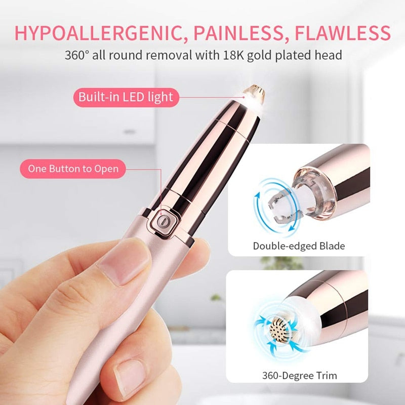 ANLAN Electric Eyebrow Trimmer Makeup Painless Eye Brow Epilator Mini Shaver