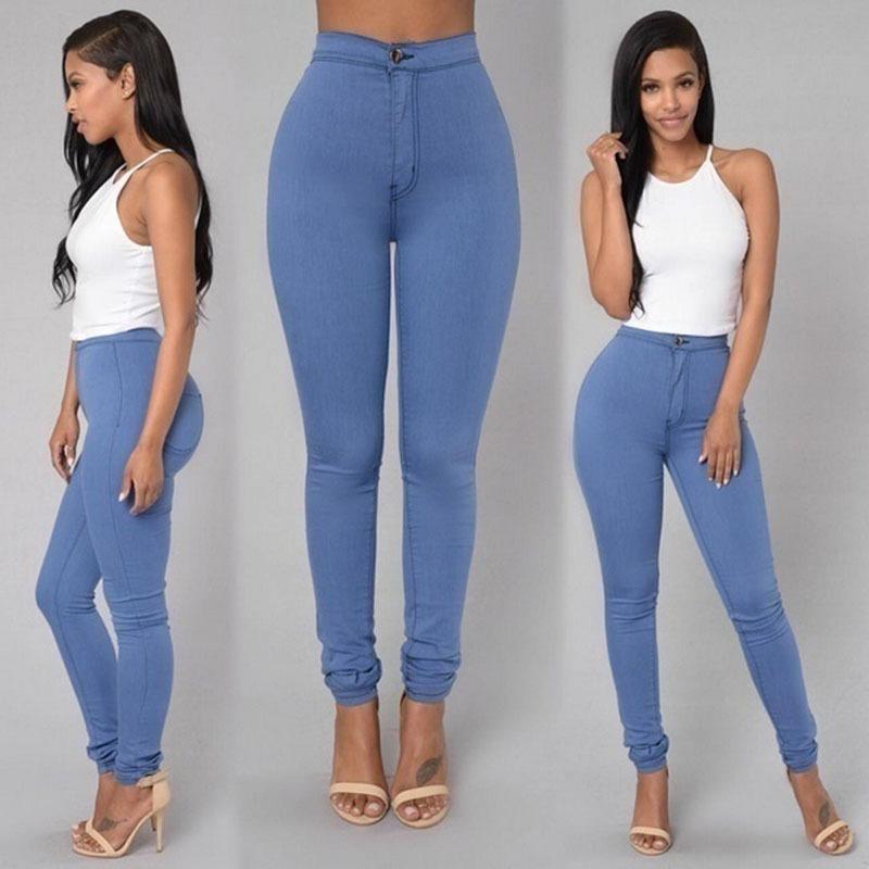 New Fashion Casual Womens Ladies Denim Skinny High Waist Stretch Jeans