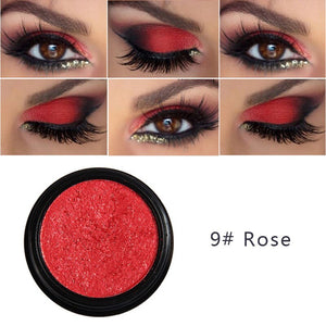 PHOERA Metal Eyeshadow Makeup Palette Red Black Color Glitter Eye Shadow Natural Eyes Make Up maquillage TSLM2