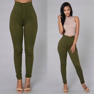 New Fashion Casual Womens Ladies Denim Skinny High Waist Stretch Jeans