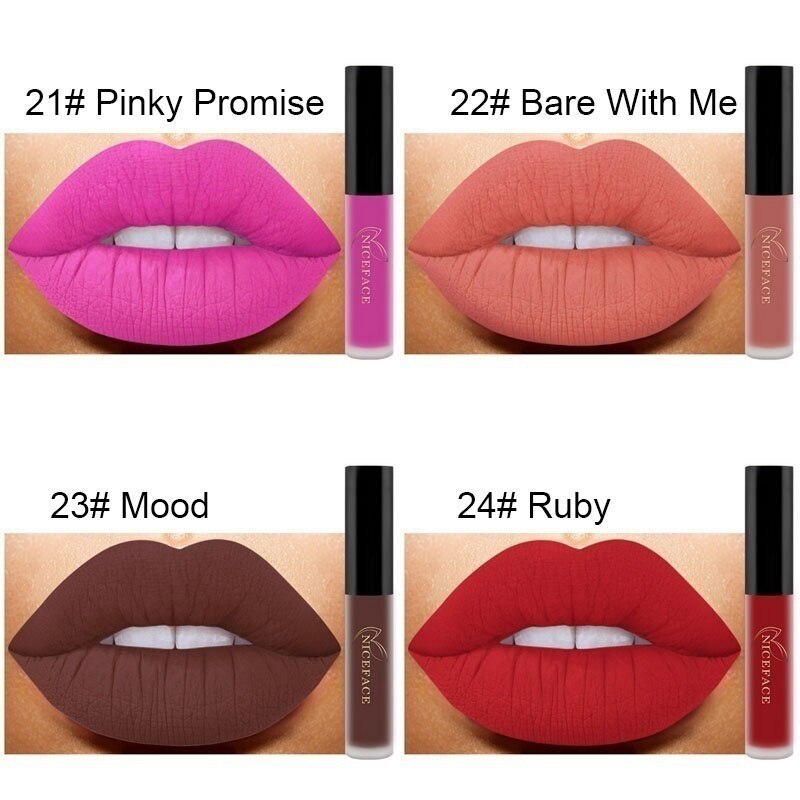 24 Color Waterproof Matte Liquid Lipsticks