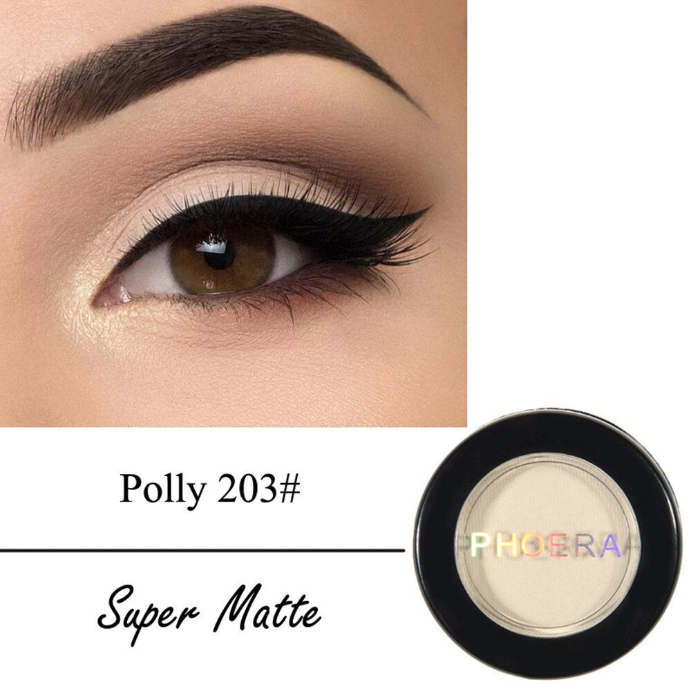 PHOERA Matte Eye Shadow Glitter Eyeshadow Powder 12 Colors Pigment Long Lasting Available Makeup Water-Resistant  TSLM1