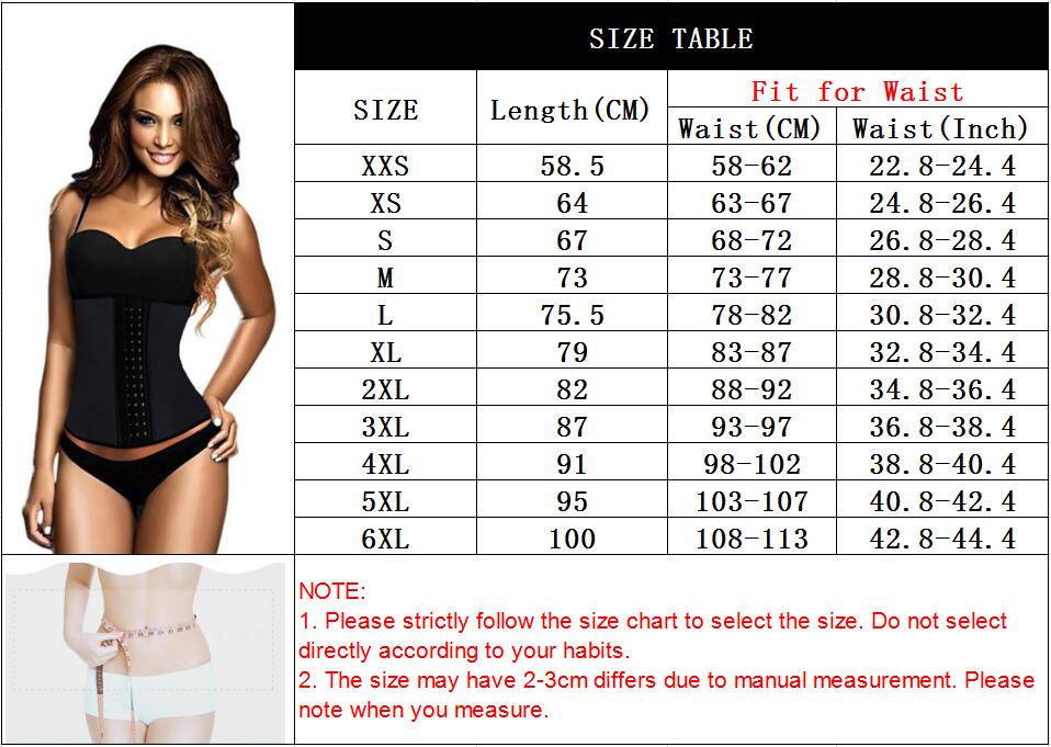 Latex Waist Trainer Corset 9 Steel Bone Shapewear