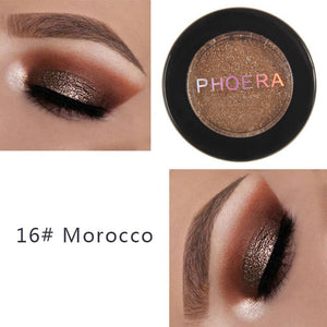 PHOERA Metal Eyeshadow Makeup Palette Red Black Color Glitter Eye Shadow Natural Eyes Make Up maquillage TSLM2