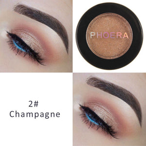 PHOERA Metal Eyeshadow Makeup Palette Red Black Color Glitter Eye Shadow Natural Eyes Make Up maquillage TSLM2