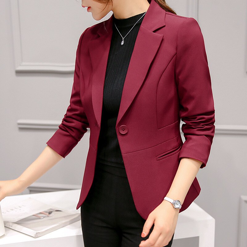 2020 Office Lady Work Suit Black Women Blazer