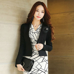 Spring Autumn White Mesh Bordered Ruffled Slim Single Button Short Blazer