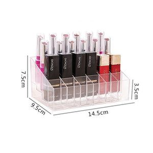 24 Grid Acrylic Makeup Organizer lipstick Holder Storage Box Cosmetic Box Stand Nail Polish make up organizer Tool