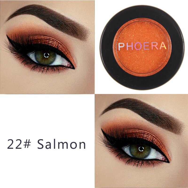 PHOERA Metal Eyeshadow Makeup Palette Red Black Color Glitter Eye Shadow Natural Eyes Make Up maquillage TSLM2