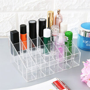 24 Grid Acrylic Makeup Organizer lipstick Holder Storage Box Cosmetic Box Stand Nail Polish make up organizer Tool