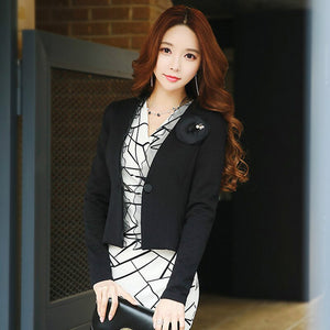 Spring Autumn White Mesh Bordered Ruffled Slim Single Button Short Blazer