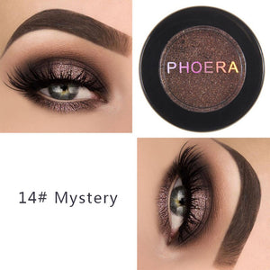 PHOERA Metal Eyeshadow Makeup Palette Red Black Color Glitter Eye Shadow Natural Eyes Make Up maquillage TSLM2