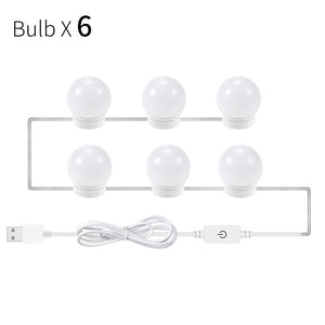 CanLing LED 12V Makeup Mirror Light Bulb Hollywood Vanity Lights Stepless Dimmable Wall Lamp 6 10 14Bulbs Kit for Dressing Table