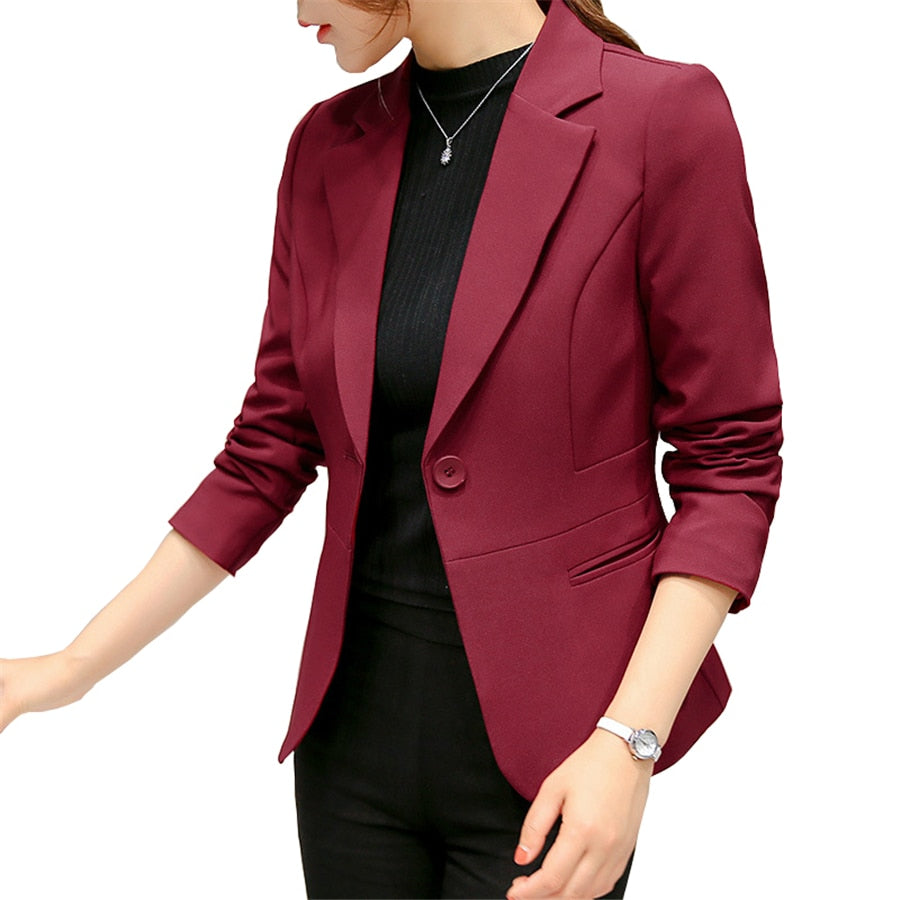 2020 Office Lady Work Suit Black Women Blazer