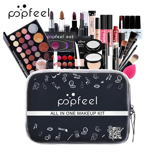 POPFEEL Make up Set cosmetics kit(eyeshadow lipstick,eyebrow,BB cream,face powder,concealer,polish nail) 30 pcs in 1 set