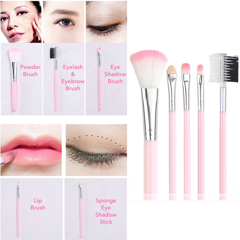 20/5Pcs Makeup Brushes Set Eye Shadow Foundation Powder Eyeliner Eyelash Lip Make Up Brush Cosmetic Beauty Tool Kit Hot