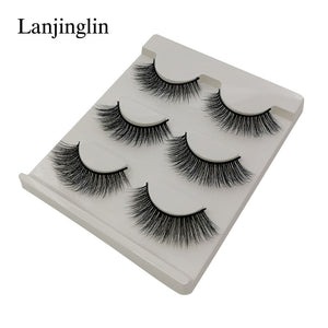 New 3 pairs natural false eyelashes